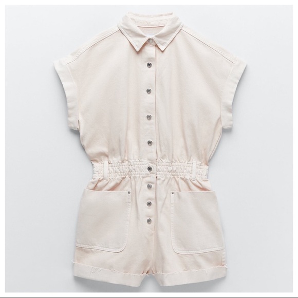 COPY - Zara Cream Denim Romper - Picture 5 of 6